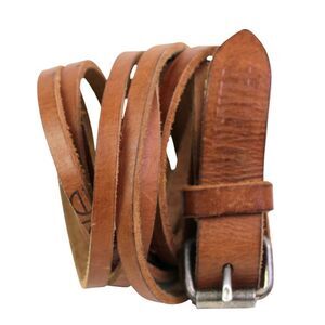 Beryll BROWN REAL LEATHER 1 1/8"Wd STRAPS CASUAL DRESS WOMEN'S BELT Sz L/XL (95T